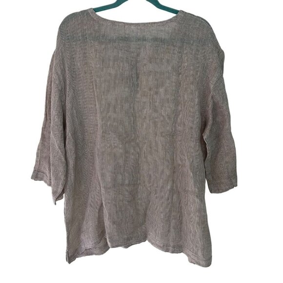 J Jill Womens Top Size XL Gray Gauzy Knit Lagenlook Crew Neck Casual New - Picture 2 of 11